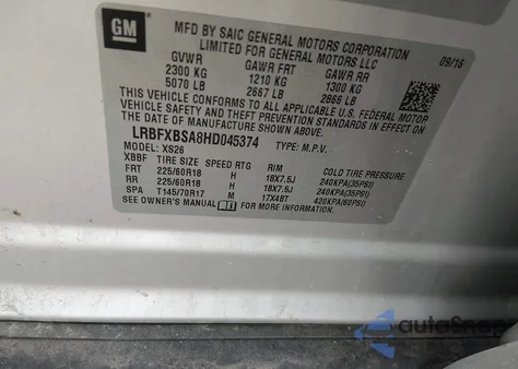 2017 Buick Envision Essence z USA, uszkodzony, nr VIN LRBFXBSA8HD045374